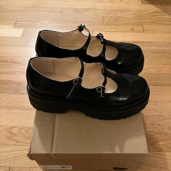 LOTTI Black Leather Mary Jane Loafer-- Steve Madden - Picture 2 of 4